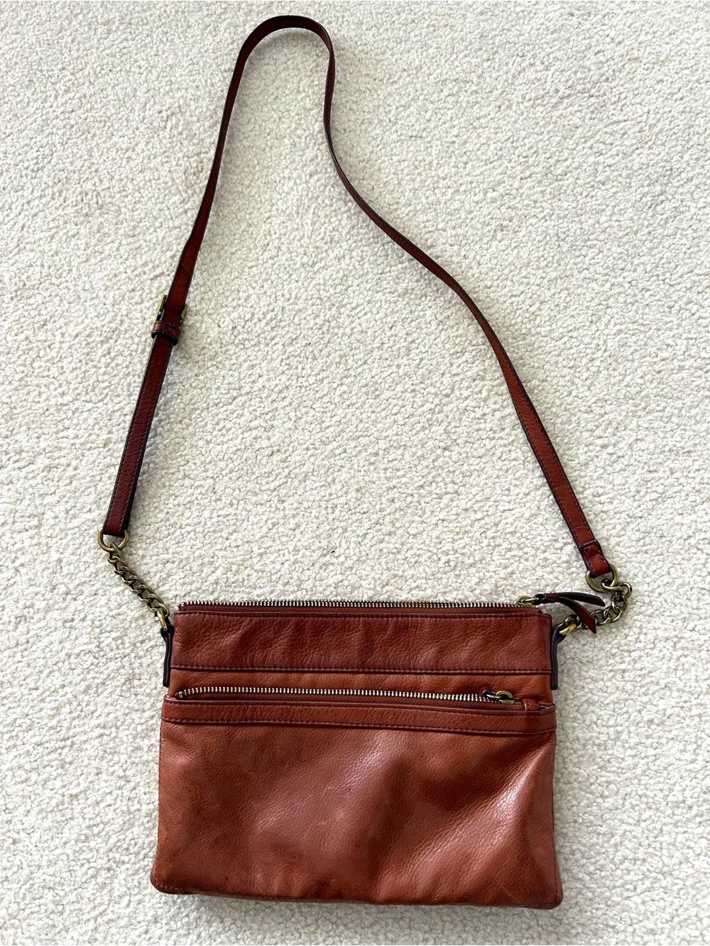 margot Brown Leather Crossbody Bag